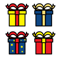 Gift boxes. Gift symbol. Surprise gift for children.