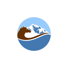 horse and mountain logo