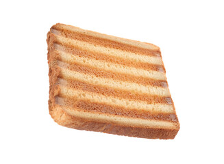 Slice of delicious toasted bread isolated on white