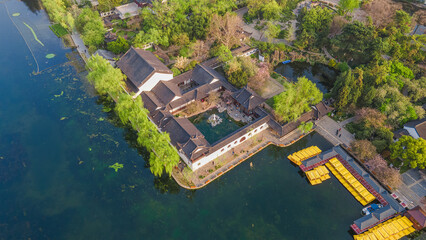 Fototapeta na wymiar Mochou Lake Park, Nanjing, Jiangsu Province, China in spring