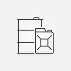 Canister with Barrel vector thin line concept icon