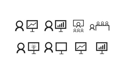 Screen hand drawn vector set icon.Modern design template