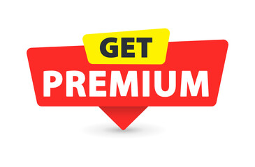 Get Premium - Banner, Speech Bubble, Label, Sticker, Ribbon Template. Vector Stock Illustration