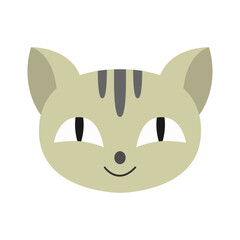 Cat face close-up, grey cat smiles