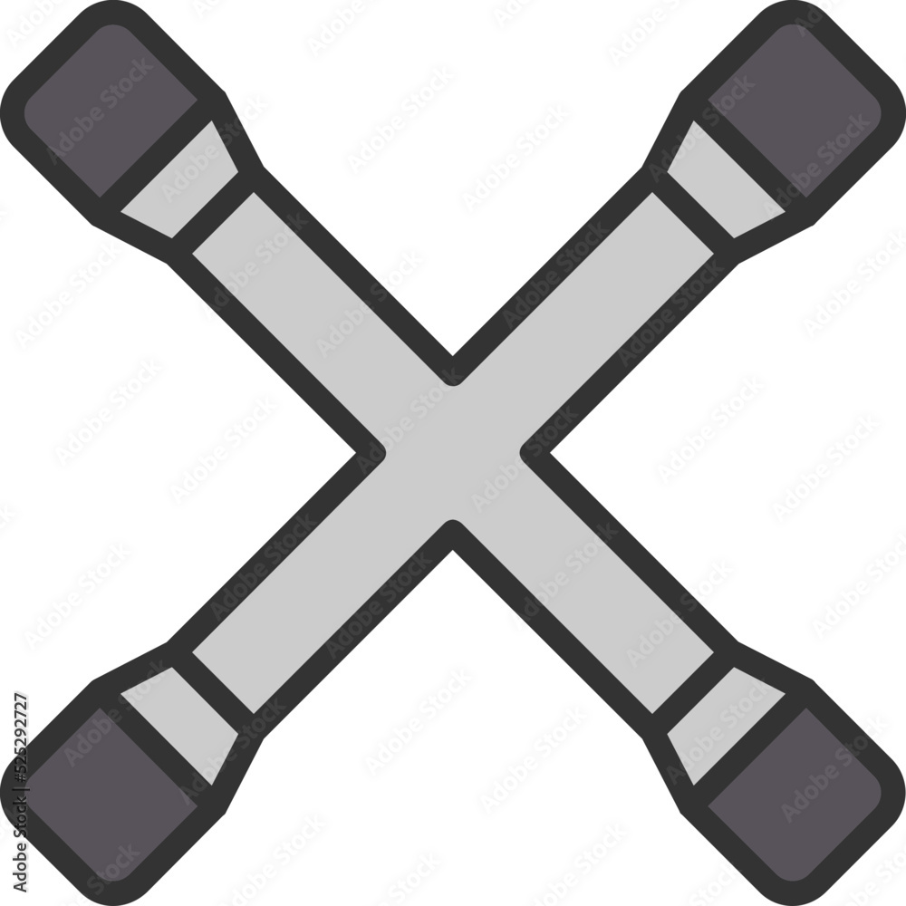 Poster cross wrench icon