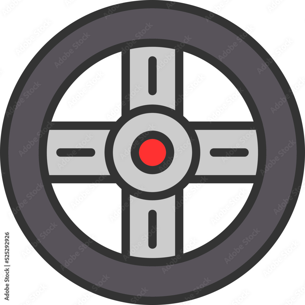 Wall mural steering wheel icon