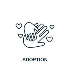 Adoption icon. Line simple Psychology icon for templates, web design and infographics