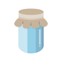 Glass jar icon. Front side view. Simple vector flat graphic illustration. Isolated object on a white background