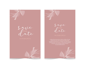 Floral line wedding invitation card design 