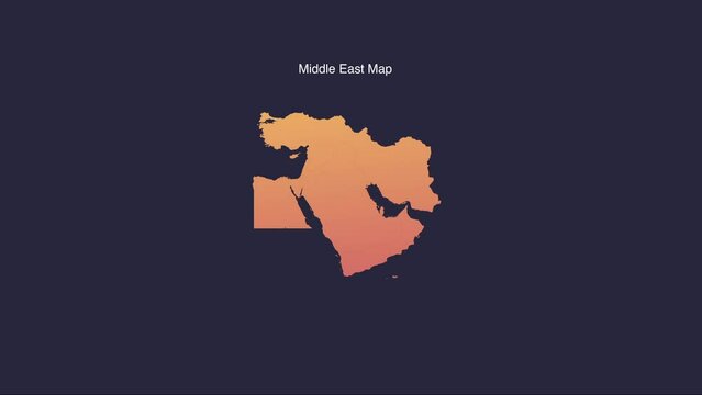 Simple Middle East Animated Map Motion Graphic	