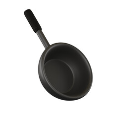 3d illustration of a pan icon with a kitchen theme