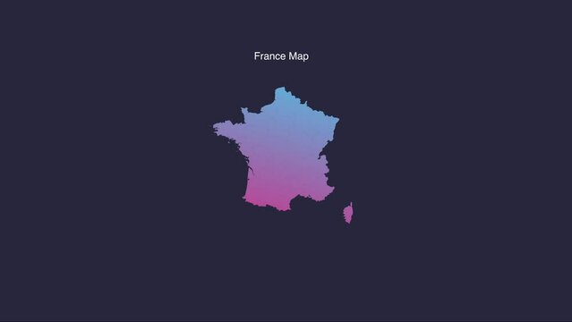 Simple France Map Animated Motion Graphic