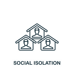 Social Isolation icon. Line simple Quarantine icon for templates, web design and infographics