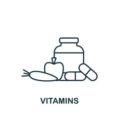 Vitamins icon. Line simple Quarantine icon for templates, web design and infographics