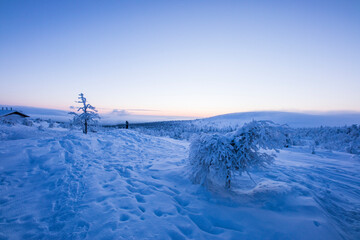 Winter landscape in Pallas Yllastunturi National Park, Lapland, Finland