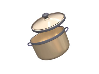 Stock pot  icon isolated 3d render illustration