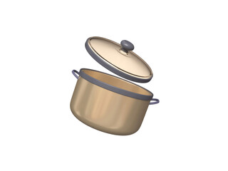 Stock pot  icon isolated 3d render illustration