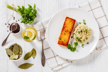 creamed salt cod fluffy pate with toasted polenta