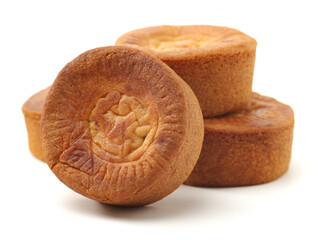 Mid-Autumn Festival moon cake on white background 