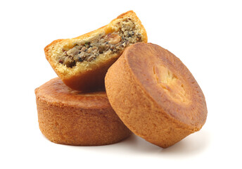 Mid-Autumn Festival moon cake on white background 