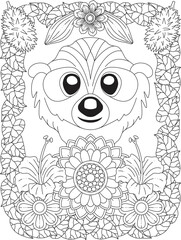 A Stylized Funny Sloth Coloring Page