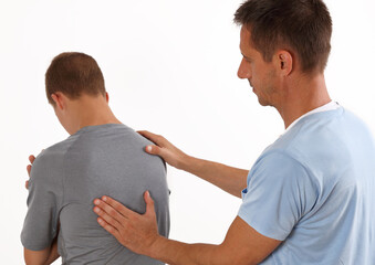 Adolescent Posture Correction. Chiropractic treatment, Back pain relief. Physiotherapy concept