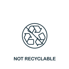Not Recyclable icon. Line simple icon for templates, web design and infographics