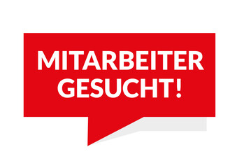 Button Stellenanzeige Mitarbeiter gesucht - rot