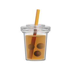Transparent Juice Cup icon Isolated 3d render Illustration