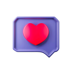 Love chat  Icon Isolated 3d render Illustration