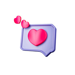 Love chat  Icon Isolated 3d render Illustration