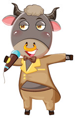 Singer buffalo cartoon character