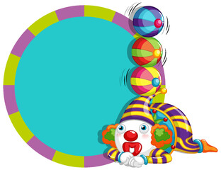 Circus clown with music key banner