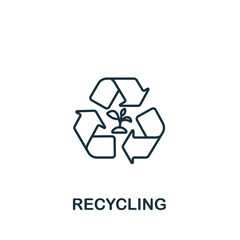 Recycling icon. Line simple icon for templates, web design and infographics