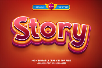 Kids Story cartoon 3D Editable text Effect Style