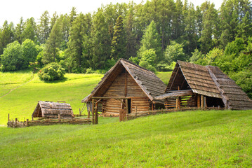 Obraz premium Ancient celtic fortress called Havranok. Fortress situated near the Liptovska Mara. Slovakia, Europe. 