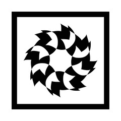 Black and white flower nature logo 