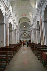 Interior of the church of Sant'Agostino in Arezzo, Tuscany, Italy