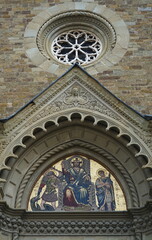 Obraz premium Mosaic on the facade of the church of San Michele in Arezzo, Tuscany, Italy