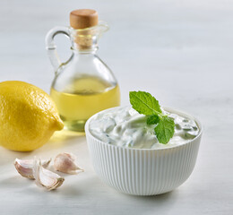 bowl of sour cream or greek yogurt