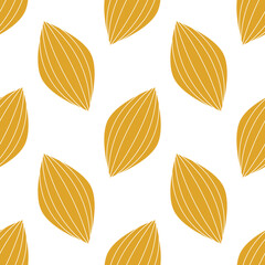 Gold leaves autumn seamless pattern.