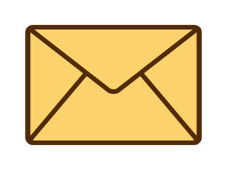 Vector retro email icon. Icon with close envelope in flat design. Letter.