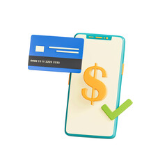 Debit card icon isolated 3d render illustration