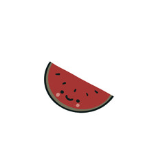 watermelon, icon, cute face