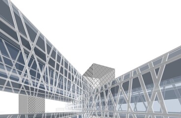 Modern architecture 3d illustration