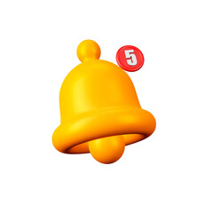 Notification Bell icon Isolated 3d render Illustration