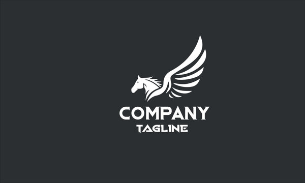 minimal horse logo design template