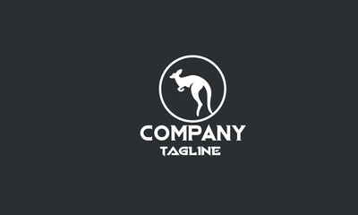 minimal kangaroo logo design template