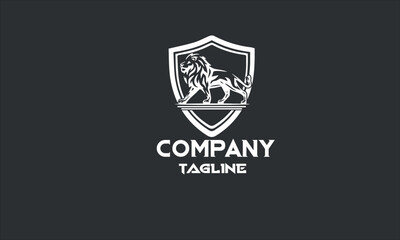 minimal lion logo design template