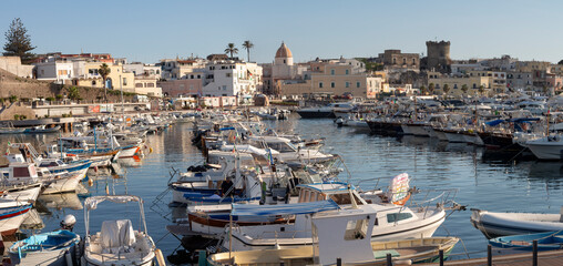 ischia forio italy harbour modern boat